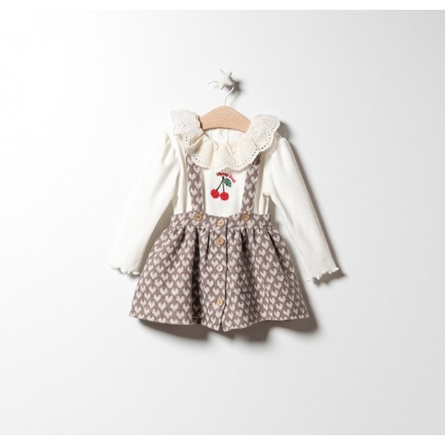 Cherry Love Askılı Kız Çocuk Elbise Takımı