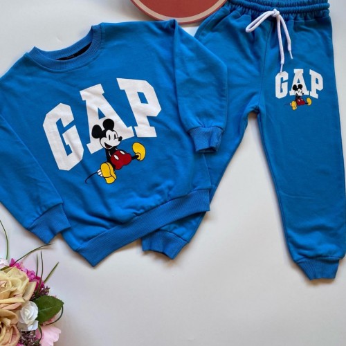 Mickey Mouse Baskılı Mavi Takım