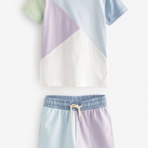 Pastel Renk Bloklu Unisex Takım