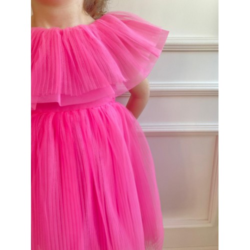 Çantalı Pembe Peri Tüllü Prenses Elbisesi