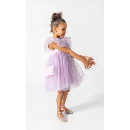 Çantalı Lavanta Rüyası Tüllü Prenses Elbisesi