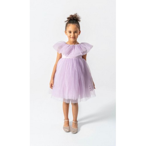 Çantalı Lavanta Rüyası Tüllü Prenses Elbisesi