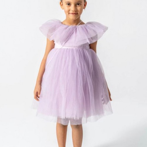 Çantalı Lavanta Rüyası Tüllü Prenses Elbisesi