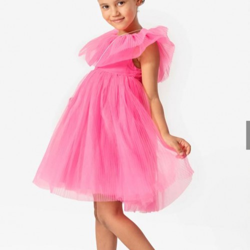 Çantalı Pembe Peri Tüllü Prenses Elbisesi