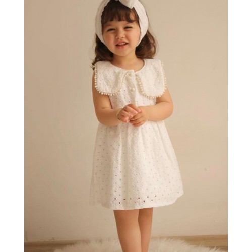 Yaka İncili Kız Çocuk Elbise