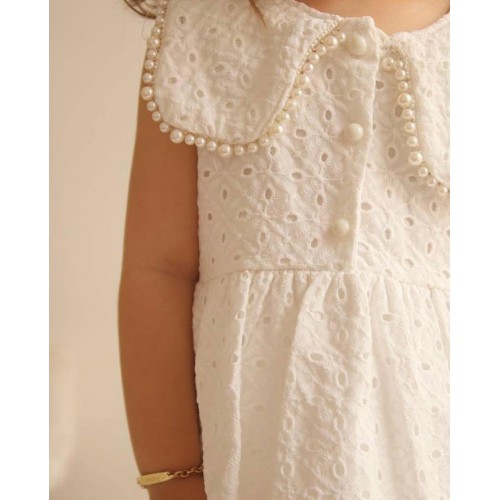 Yaka İncili Kız Çocuk Elbise