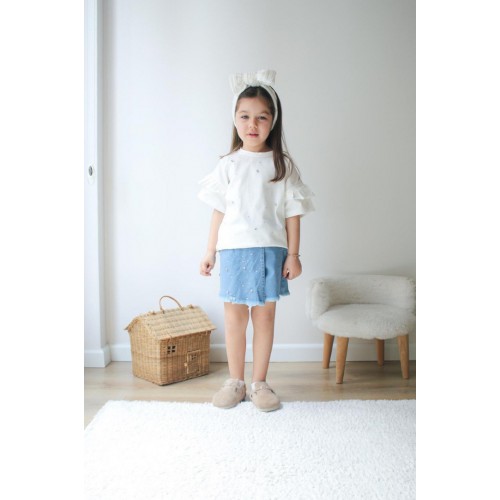 İnci Detay Kot Etek Kız Çocuk Takım